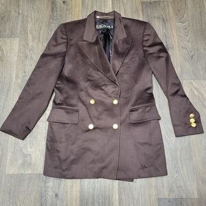 Escada Cashmere Blazer Jacket Margaretha Ley Germany Chocolate Brown size 40